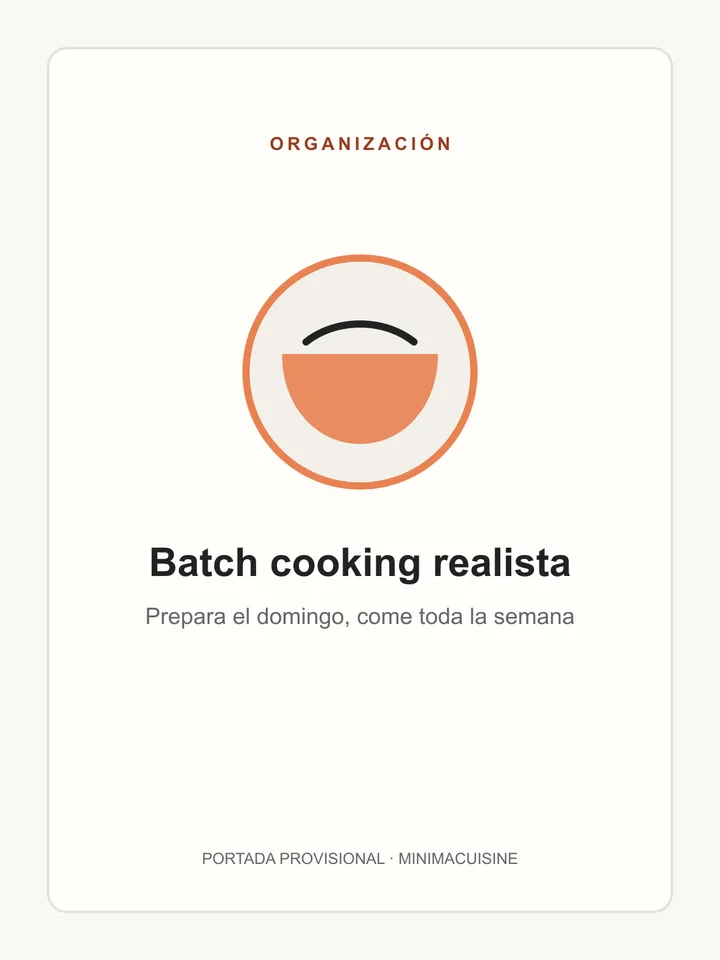 Portada provisional de la guía de batch cooking realista de MinimaCuisine