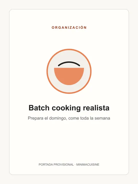 Portada provisional de la guía de batch cooking realista de MinimaCuisine