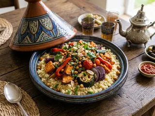 Bol de cuscús con verduras asadas
