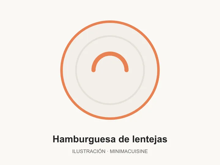 Ilustración de marca de un plato con hamburguesas de lentejas