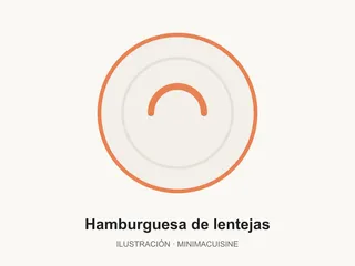 Ilustración de marca de un plato con hamburguesas de lentejas